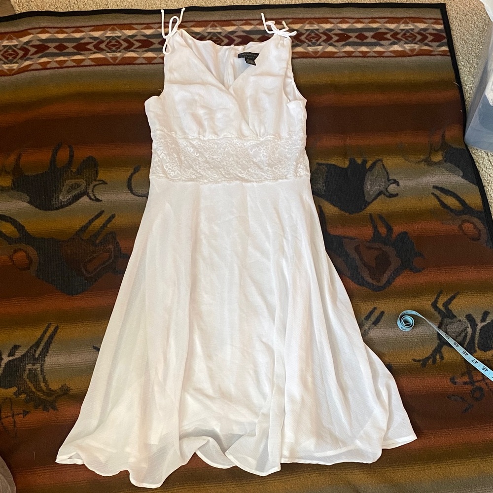 Connected Apparel Ivory Lace Midi Dress